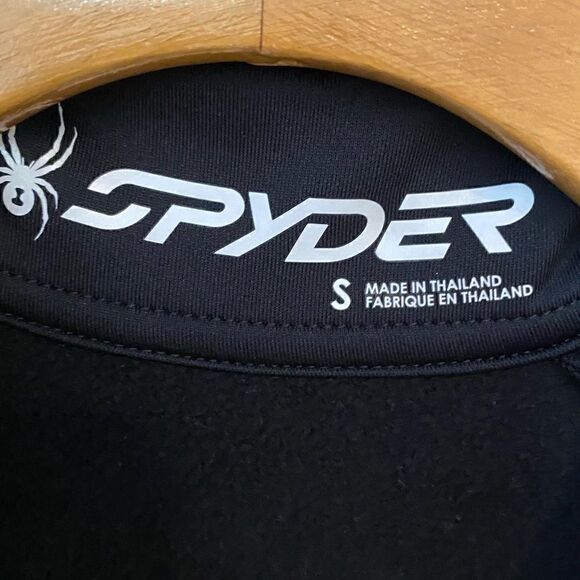 Spyder Men’s S Black Zipper Thick Long Sleeve Pocket Outdoor Pullover Jacket - Picture 7 of 8
